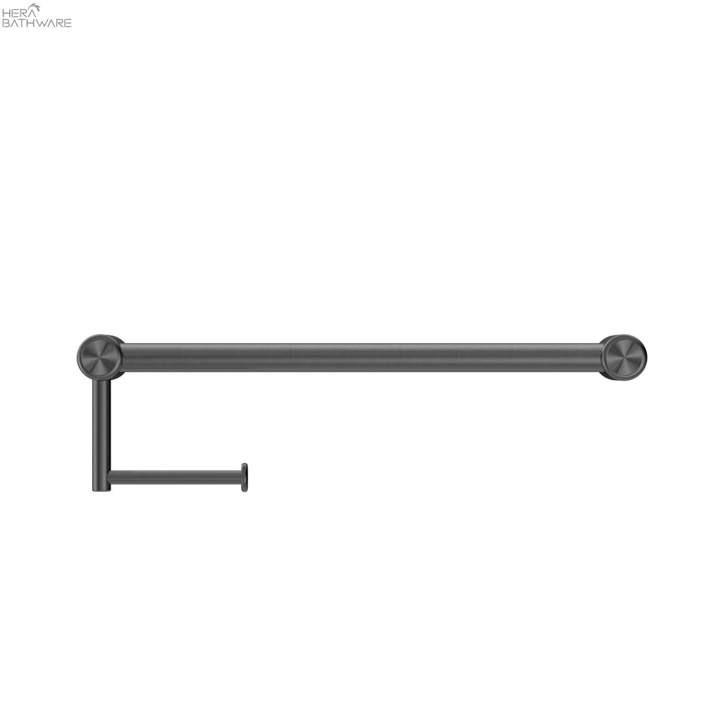 Mecca Care 25mm Grab Rail with Toilet Roll Holder 450mm - Hera BathwareGun Metal