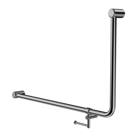 MECCA Care 32mm 90Degree NZ4121 Accessible Toilet Grab Rail 600X1000mm - Hera Bathware X Nero Tapware NRCR3290EHCH | ChromeGrab Rail with Toilet Roll Holder