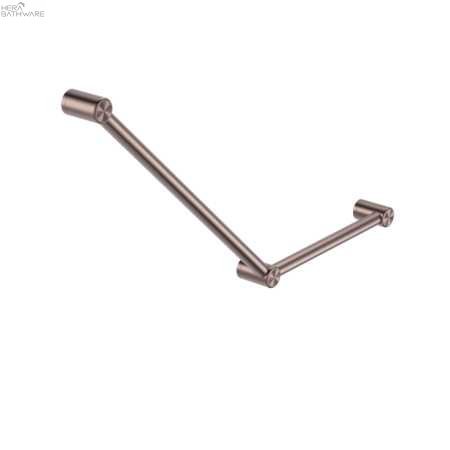 MECCA CARE 32MM AMBULANT TOILET GRAB RAIL 45 DEGREE 750X450MM NRCR3245A - Hera BathwareBrushed Bronze