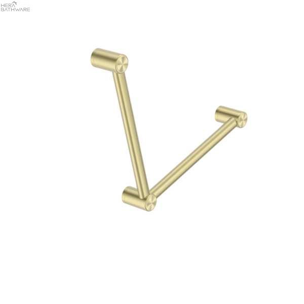 MECCA CARE 32MM AMBULANT TOILET GRAB RAIL 90 DEGREE 450X450MM NRCR3290A - Hera BathwareBrushed Gold