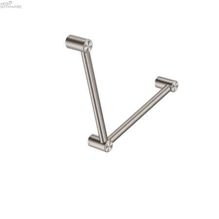 MECCA CARE 32MM AMBULANT TOILET GRAB RAIL 90 DEGREE 450X450MM NRCR3290A - Hera BathwareBrushed Nickel