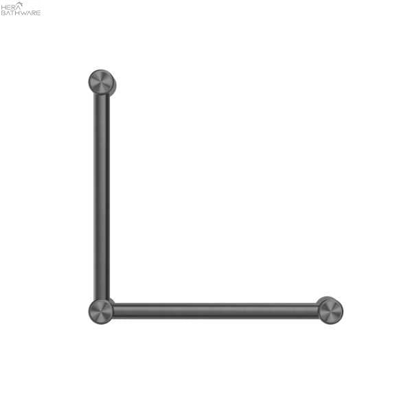 MECCA CARE 32MM AMBULANT TOILET GRAB RAIL 90 DEGREE 450X450MM NRCR3290A - Hera BathwareGun Metal