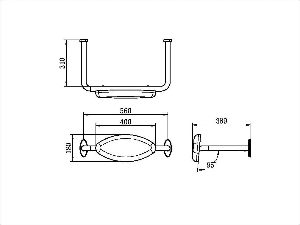 Mecca Care 32mm DDA Toilet Backrest NRCR0001 - Hera BathwareGun Metal