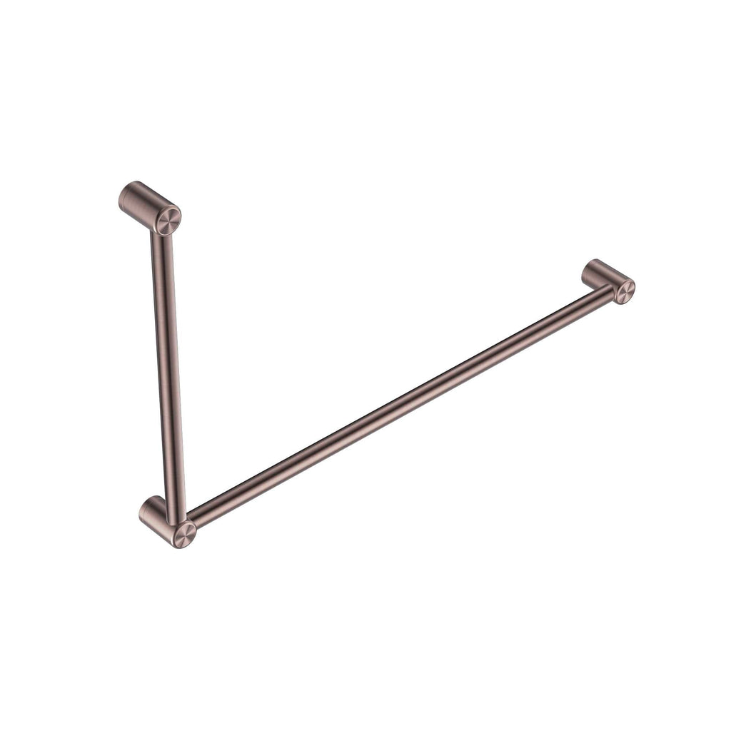 Mecca Care 32mm DDA Toilet Grab Rail Set 90 Degree 600x1000mm - Hera BathwareBrushed Bronze