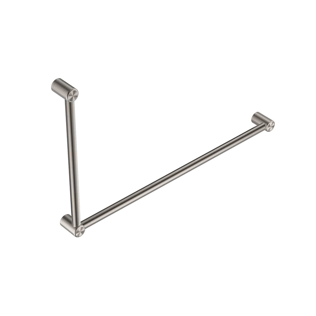 Mecca Care 32mm DDA Toilet Grab Rail Set 90 Degree 600x1000mm - Hera BathwareBrushed Nickel