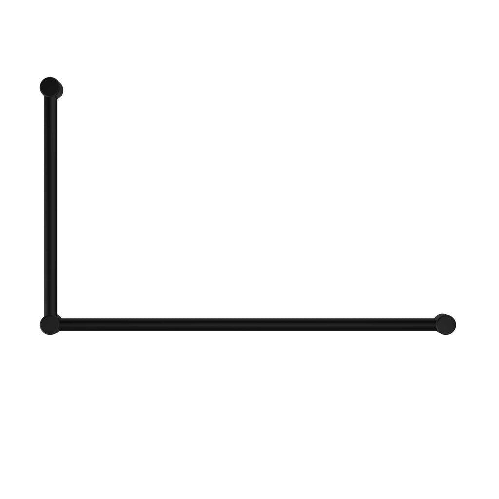 Mecca Care 32mm DDA Toilet Grab Rail Set 90 Degree 600x1000mm - Hera BathwareMatte Black