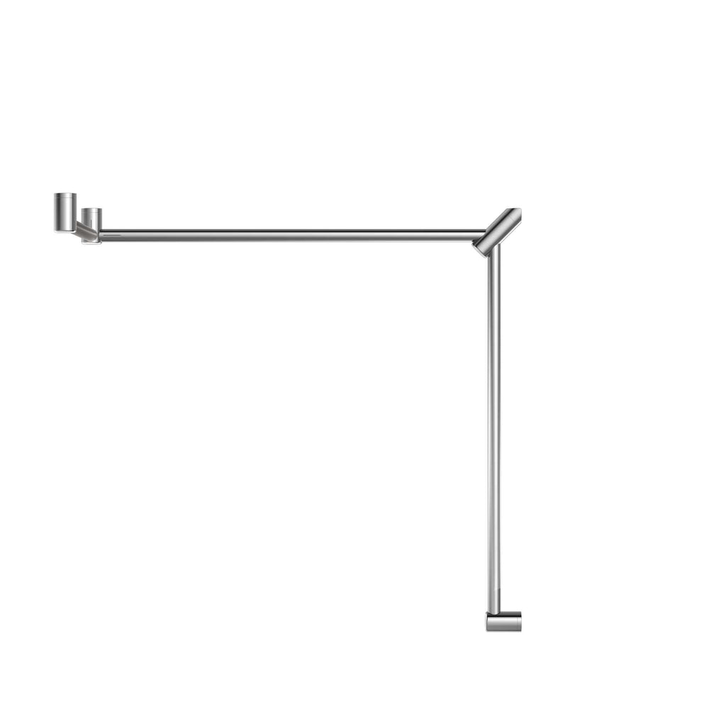 Mecca Care 32mm DDA Toilet Grab Rail Set 90 Degree Continuous 600x1065x1025mm - Hera BathwareChrome