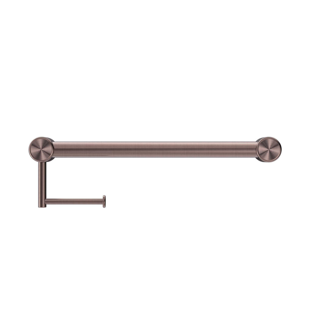 Mecca Care 32mm Grab Rail with Toilet Roll Holder 450mm - Hera BathwareBrushed Bronze