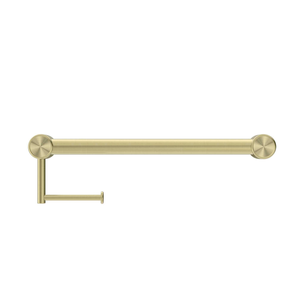 Mecca Care 32mm Grab Rail with Toilet Roll Holder 450mm - Hera BathwareBrushed Gold