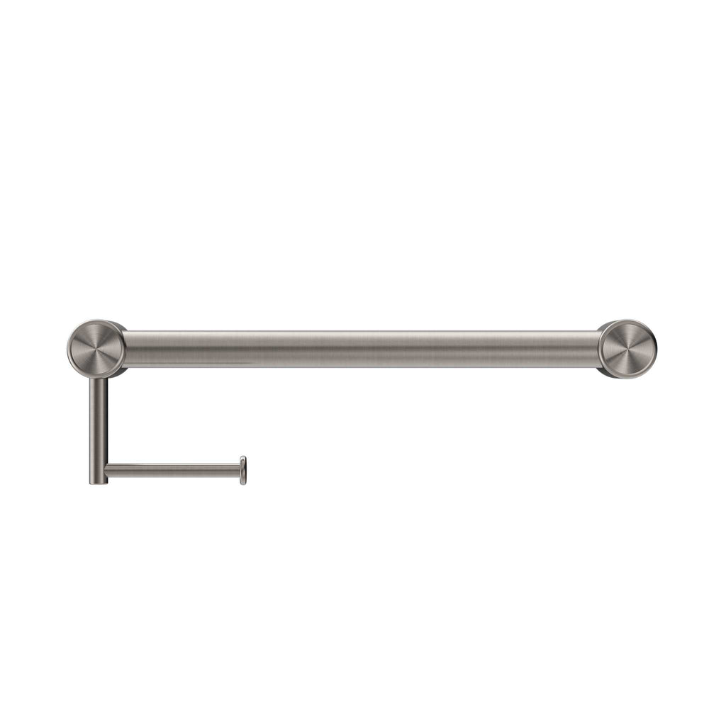 Mecca Care 32mm Grab Rail with Toilet Roll Holder 450mm - Hera BathwareBrushed Nickel
