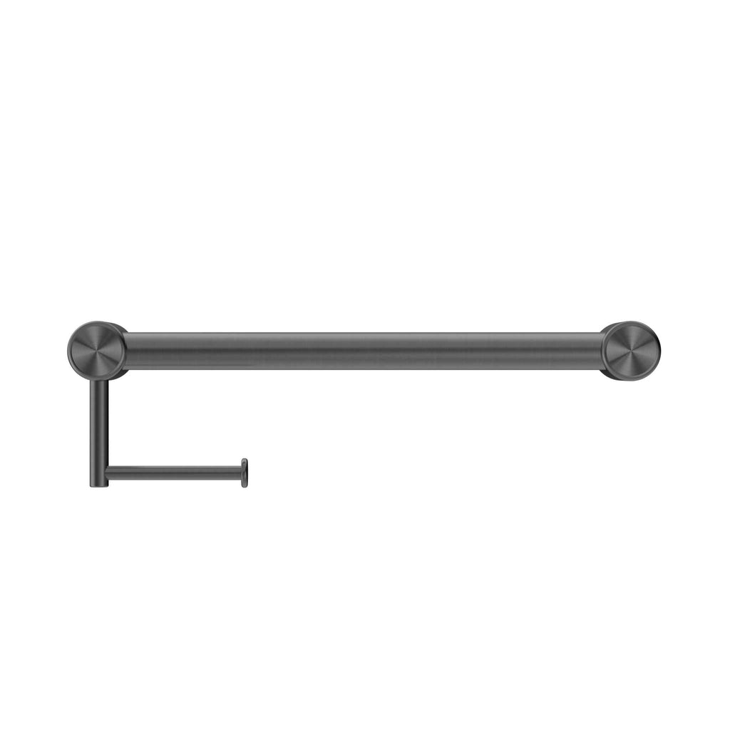 Mecca Care 32mm Grab Rail with Toilet Roll Holder 450mm - Hera BathwareGun Metal