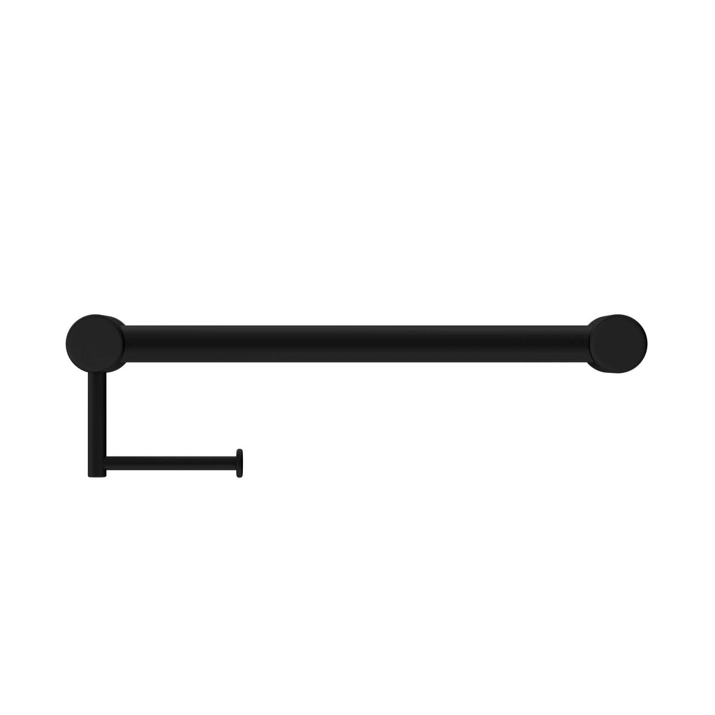 Mecca Care 32mm Grab Rail with Toilet Roll Holder 450mm - Hera BathwareMatte Black