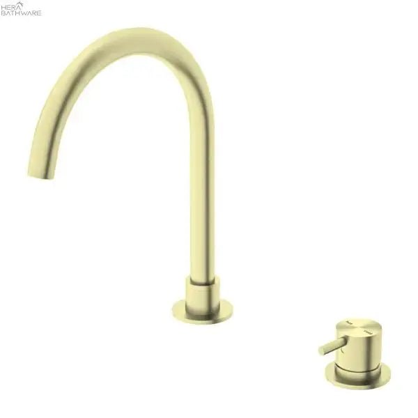 MECCA Hob Round Spout Basin Mixer - Hera BathwareBrushed Gold