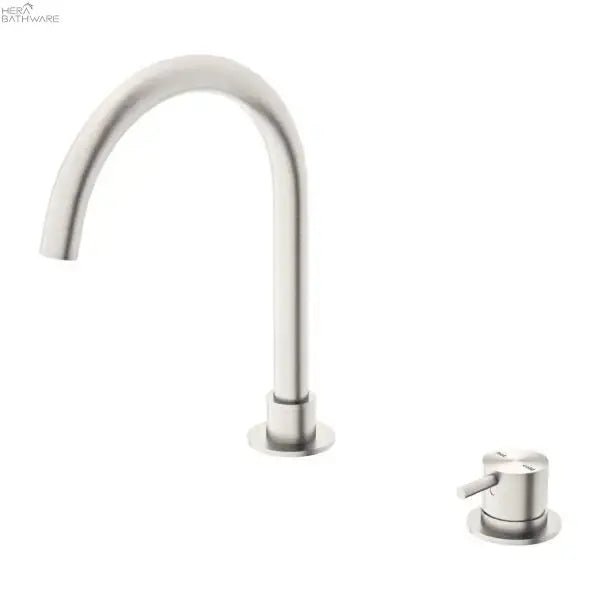 MECCA Hob Round Spout Basin Mixer - Hera BathwareBrushed Nickel