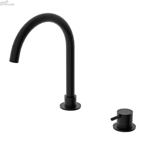 MECCA Hob Round Spout Basin Mixer - Hera BathwareMatte Black