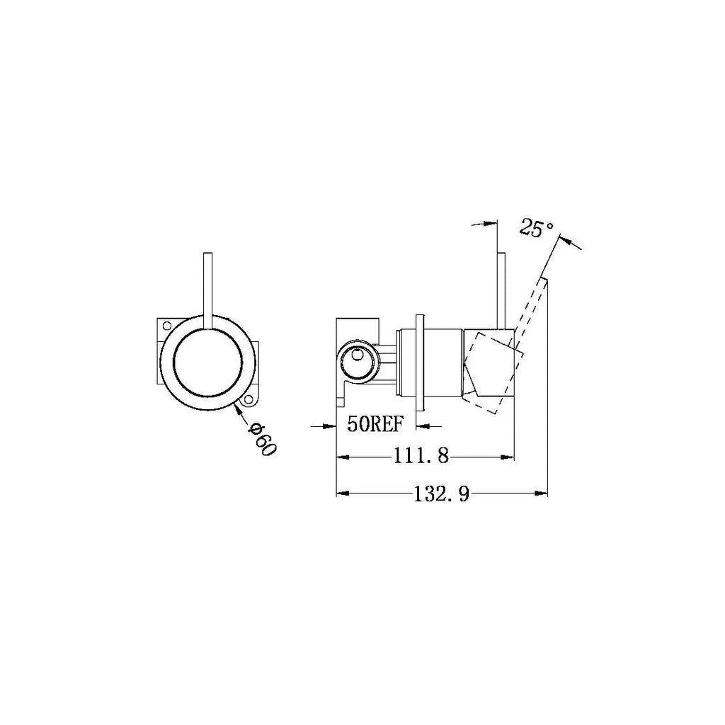 MECCA Shower Mixer Handle Up - Hera BathwareChrome60mm