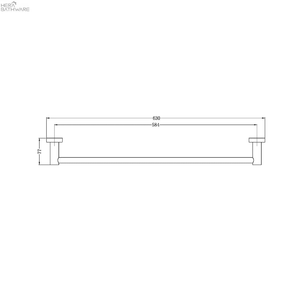 MECCA Towel Rail 600mm Double/Single - Hera BathwareDouble Towel RailBrushed Bronze