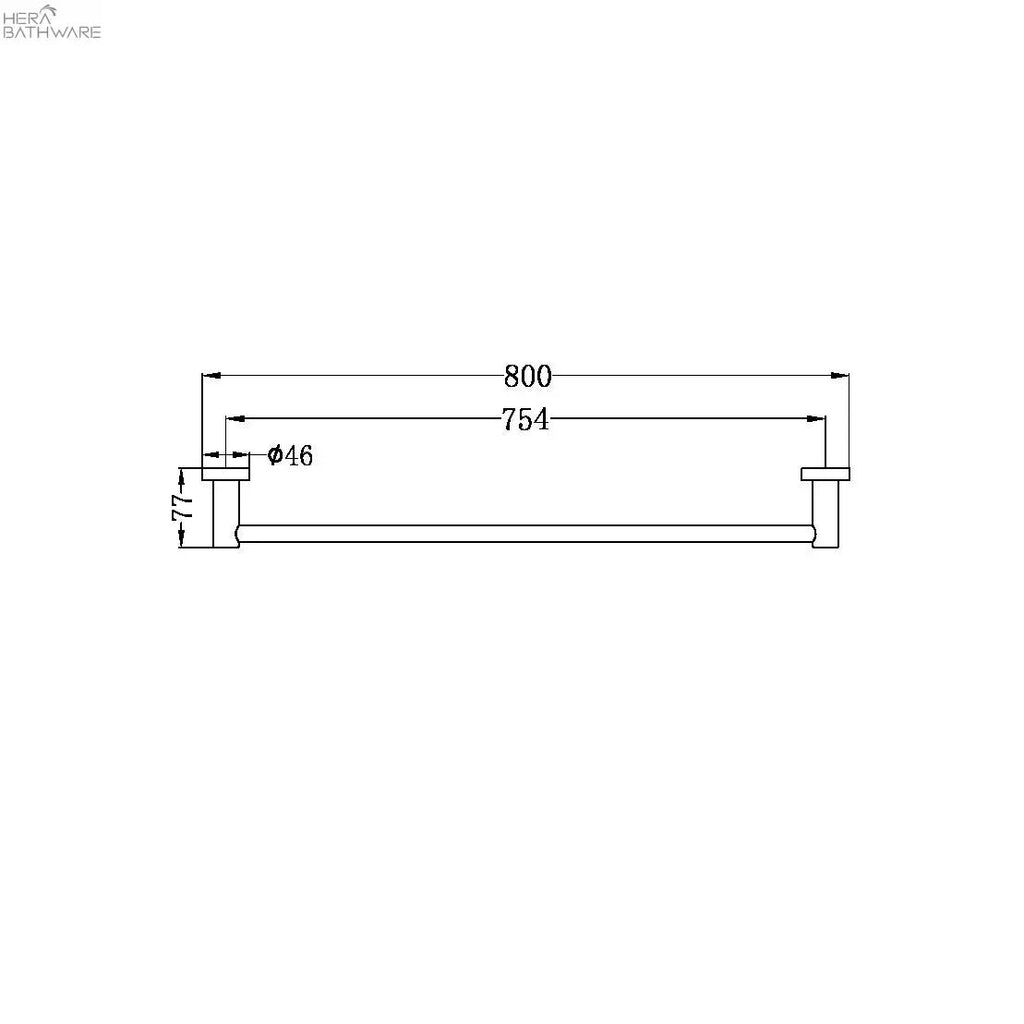 MECCA Towel Rail 800MM Double/Single - Hera BathwareSingle Towel RailBrushed Bronze