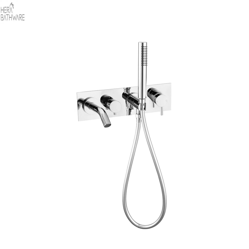 MECCA Wall Mount Bath Mixer with Hand Shower - Hera BathwareChrome