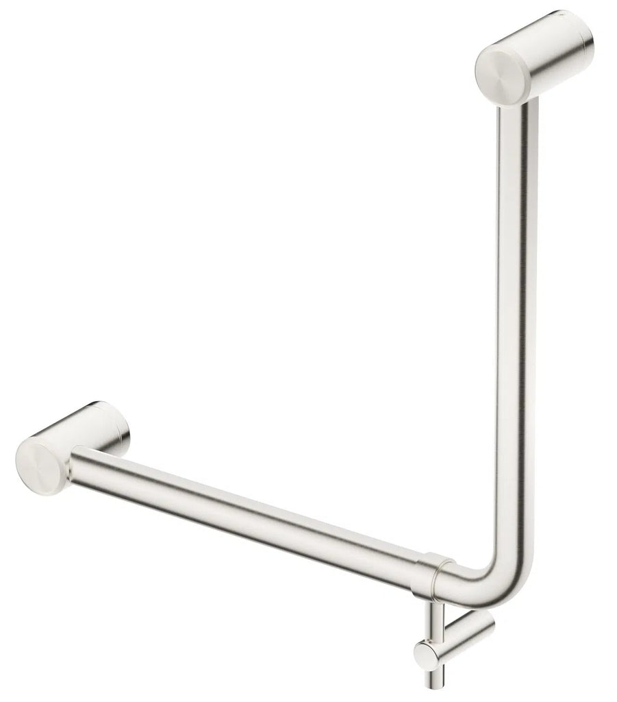 Mica Care Grab Rail – Curved 90 Degree – 450x450mm - Hera Bathware X Bella Vista AMB - 90DE - 4545 - BN | Brushed Nickel