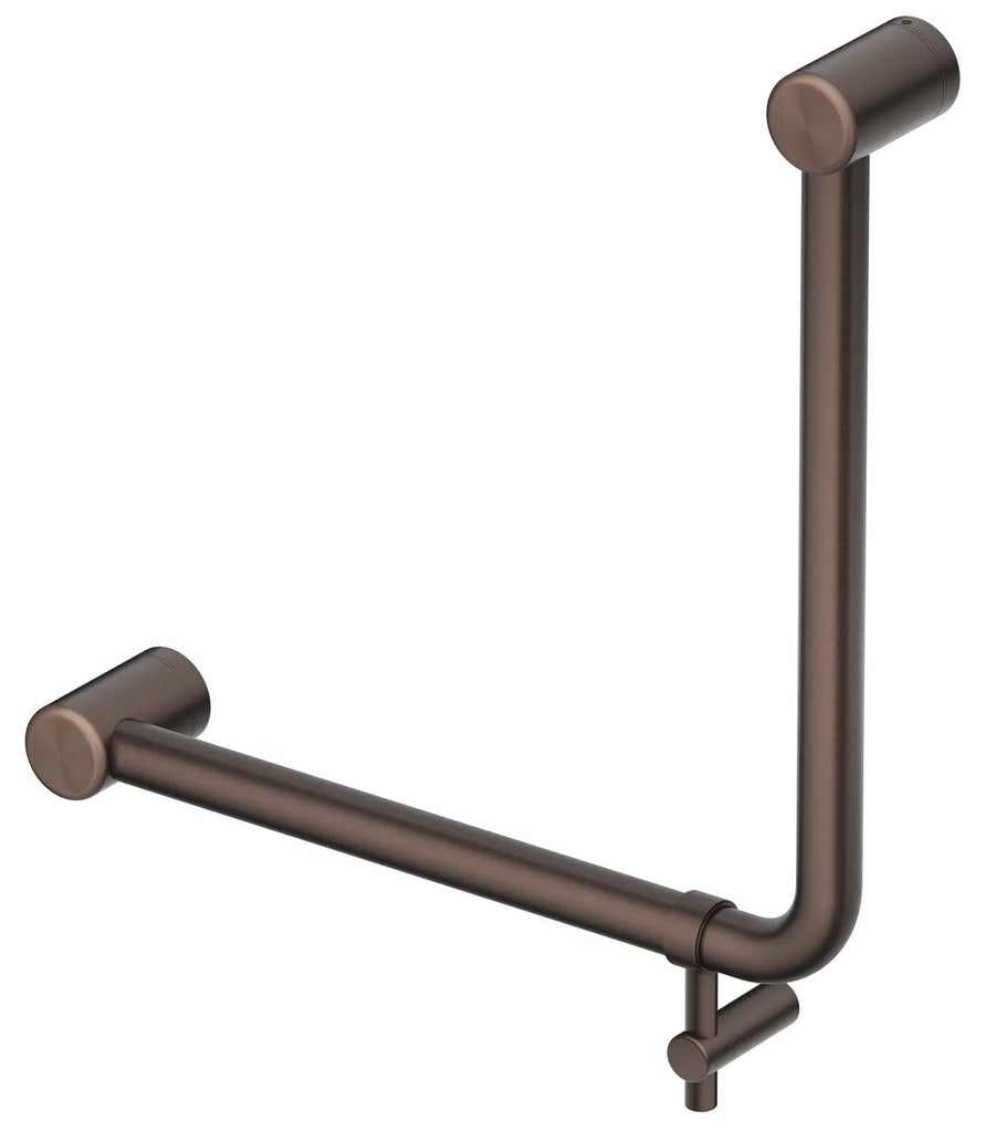 Mica Care Grab Rail – Curved 90 Degree – 450x450mm - Hera Bathware X Bella Vista AMB - 90DE - 4545 - DB | Dusk Bronze