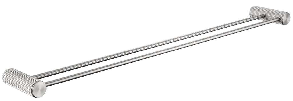 Mica Fluted Double Towel Rail - Hera BathwareBrushed Nickel