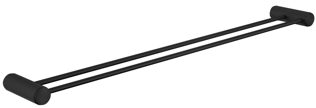 Mica Fluted Double Towel Rail - Hera BathwareMatte Black