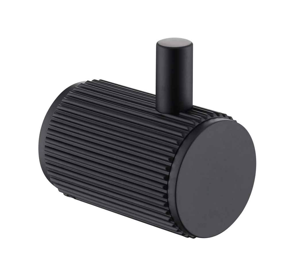 Mica Fluted Robe Hook - Hera BathwareMatte Black