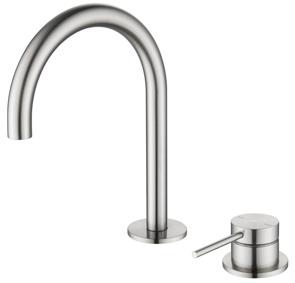 Mica Square/Goose Hob Sink/Basin Mixer Set - Hera Bathware X Bella Vista HSB - 5 - BN | Goose - NeckBrushed Nickel