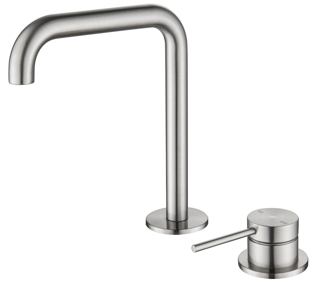 Mica Square/Goose Hob Sink/Basin Mixer Set - Hera Bathware X Bella Vista HSB - 5 - R90 - BN | Soft - SquareBrushed Nickel