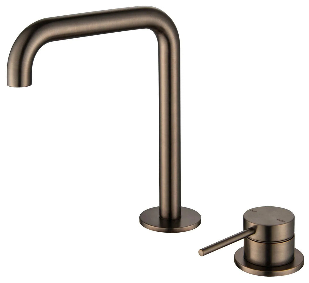 Mica Square/Goose Hob Sink/Basin Mixer Set - Hera Bathware X Bella Vista HSB - 5 - R90 - DB | Soft - SquareDusk Bronze
