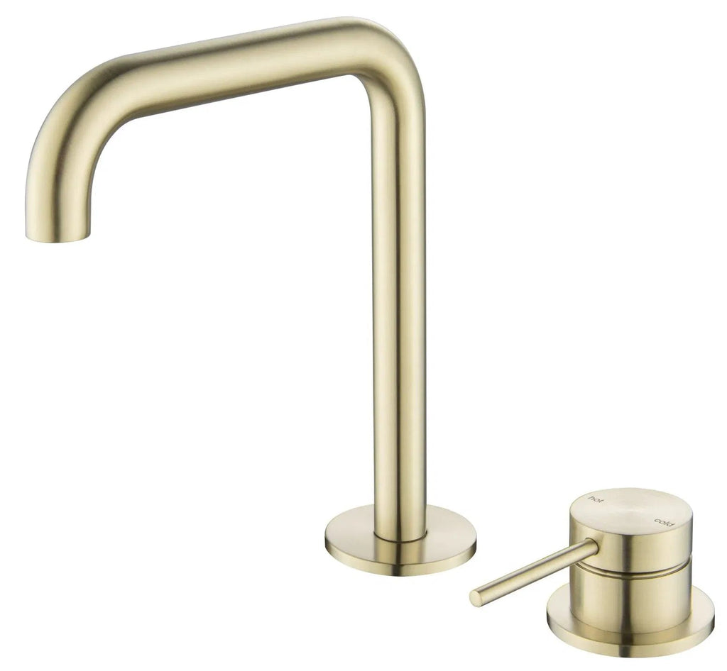 Mica Square/Goose Hob Sink/Basin Mixer Set - Hera Bathware X Bella Vista HSB - 5 - R90 - FG | Soft - SquareFrench Gold
