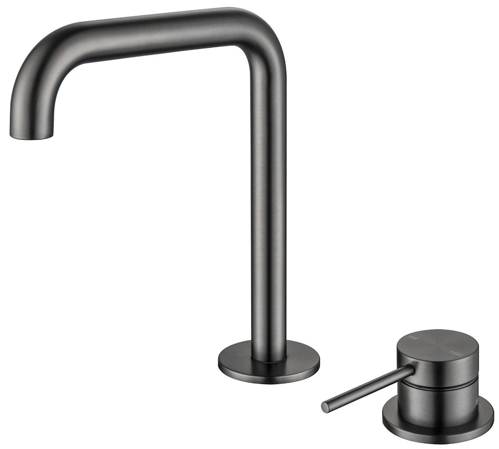 Mica Square/Goose Hob Sink/Basin Mixer Set - Hera Bathware X Bella Vista HSB - 5 - R90 - GM | Soft - SquareGun Metal