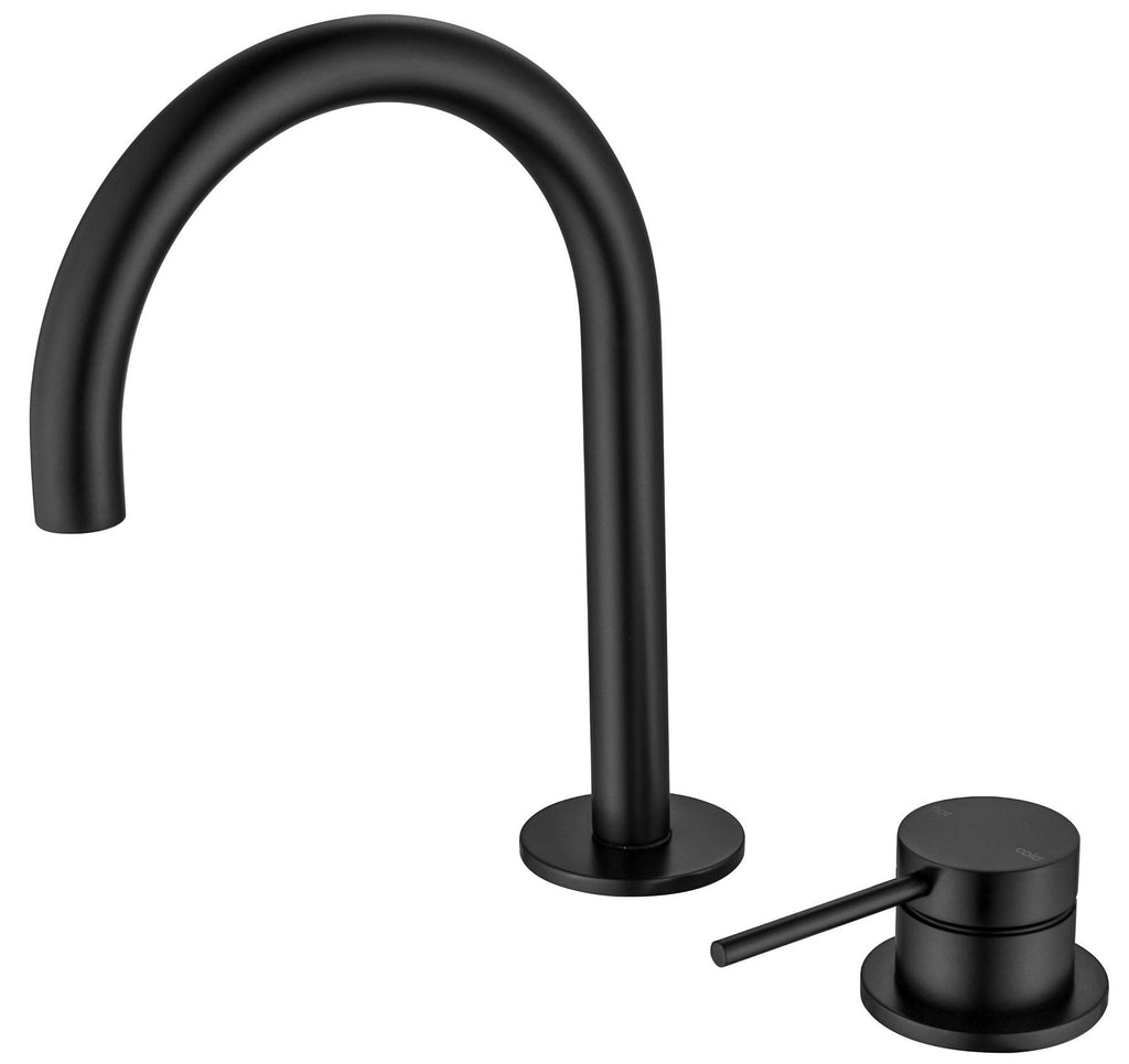 Mica Square/Goose Hob Sink/Basin Mixer Set - Hera Bathware X Bella Vista HSB - 5 - BK | Goose - NeckMatte Black