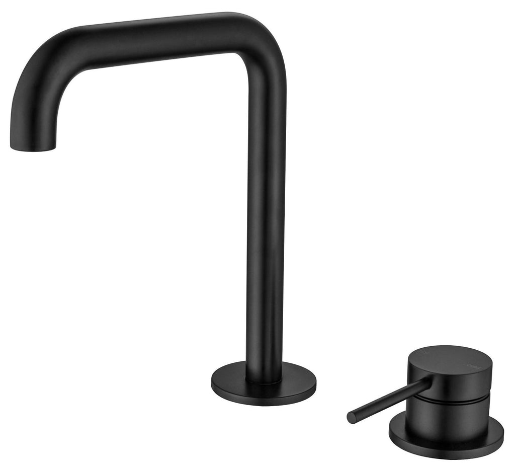 Mica Square/Goose Hob Sink/Basin Mixer Set - Hera Bathware X Bella Vista HSB - 5 - R90 - BK | Soft - SquareMatte Black