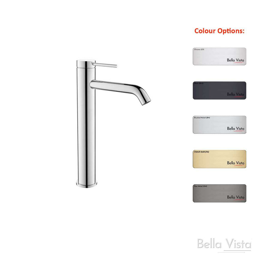 Mica Tall Basin Mixer - Chrome, Black, Brushed Nickel, Gunmetal, French Gold - Hera BathwareChrome