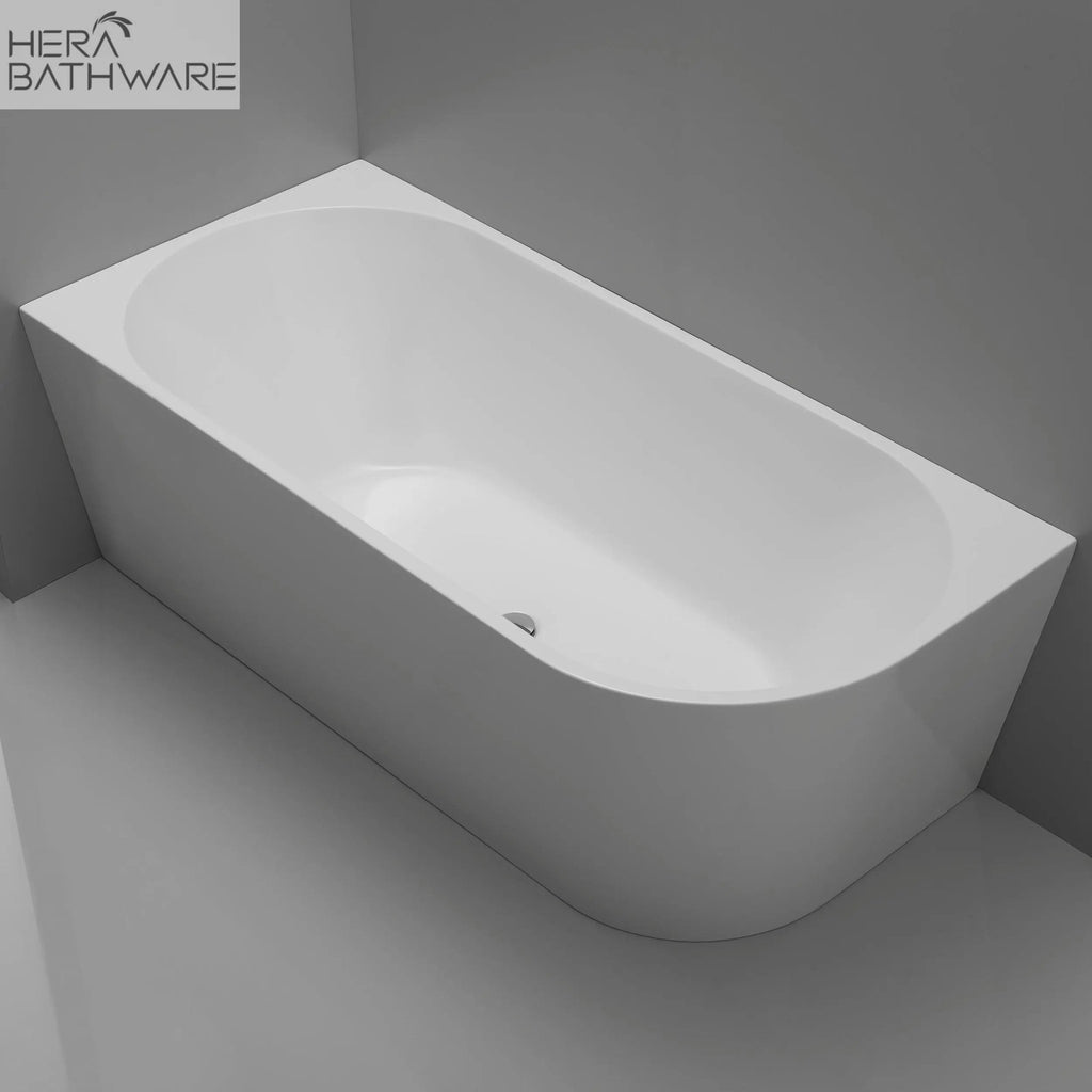Milan Left Corner Bathtub - Hera Bathware1500mmGloss White