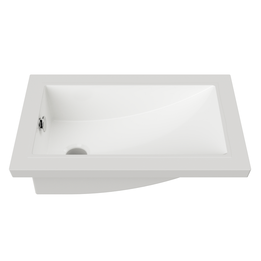 Mini Rectangle Undermount Basin 430mm White Gloss - Hera BathwareGloss White