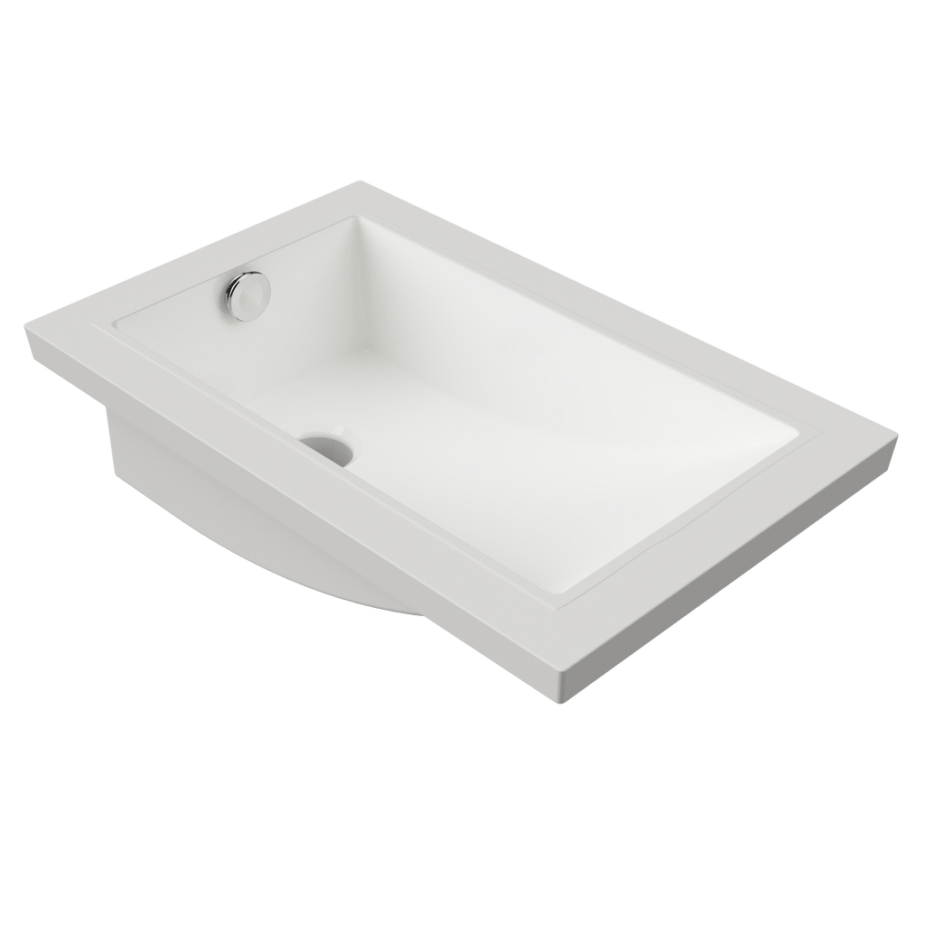 Mini Rectangle Undermount Basin 430mm White Gloss - Hera BathwareGloss White