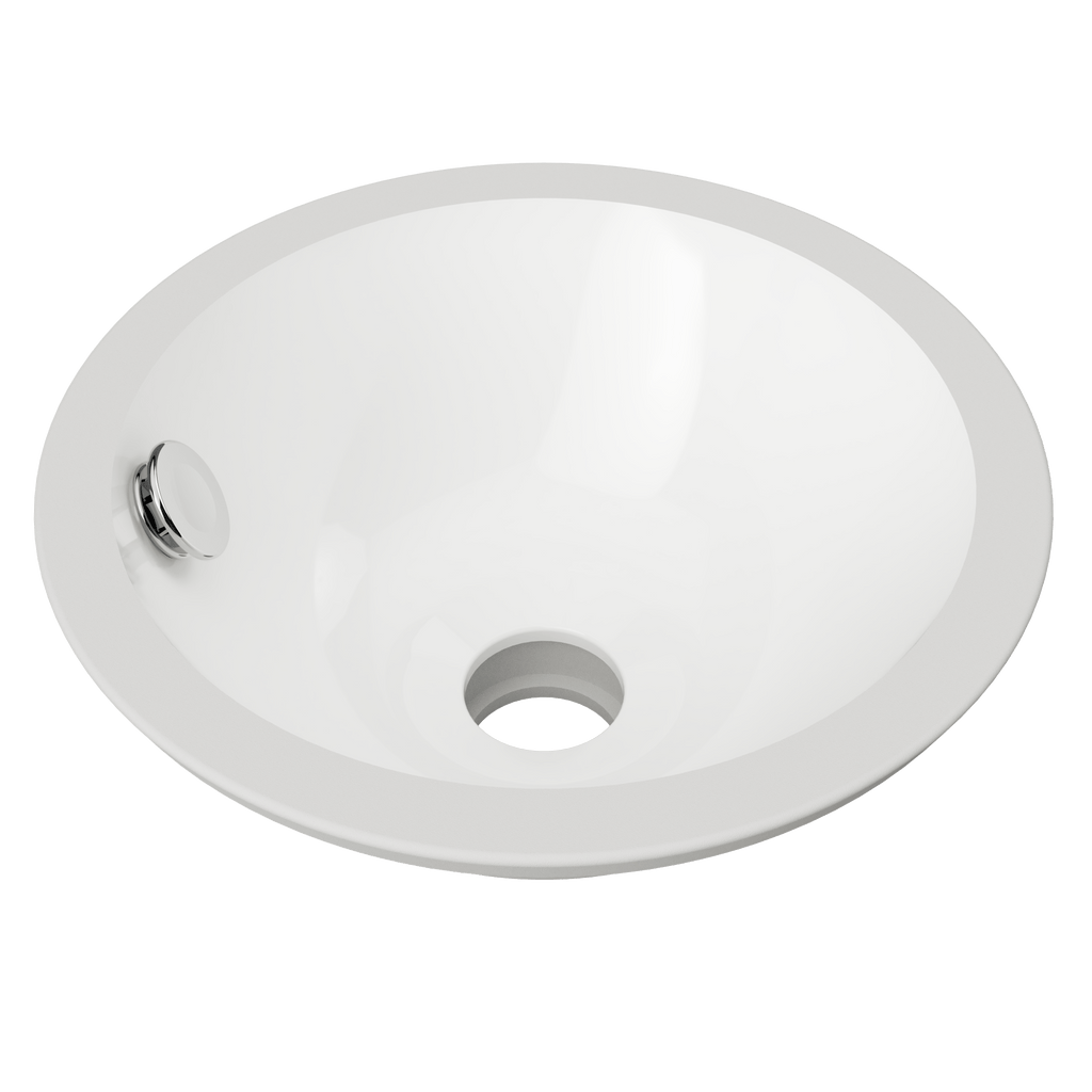 Mini Round Undermount Basin 260mm White Gloss - Hera BathwareGloss White