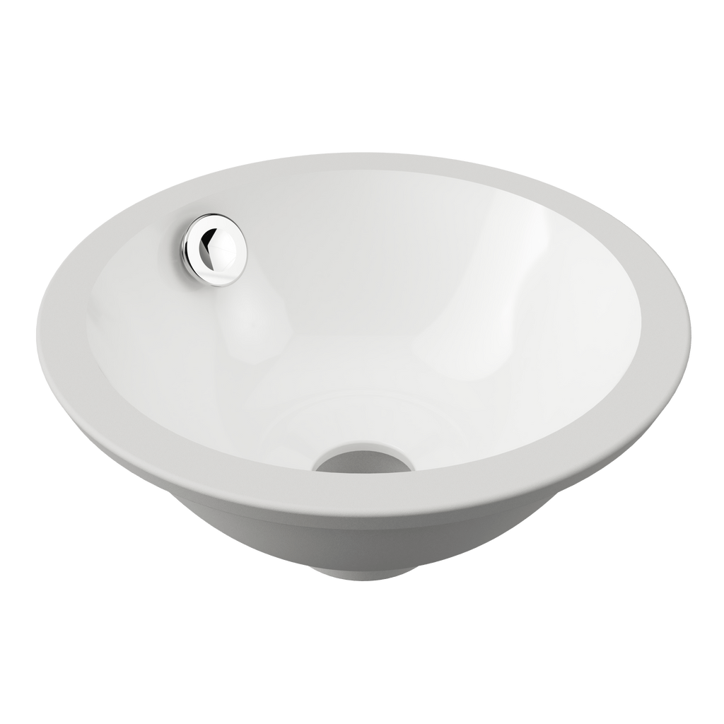 Mini Round Undermount Basin 260mm White Gloss - Hera BathwareGloss White