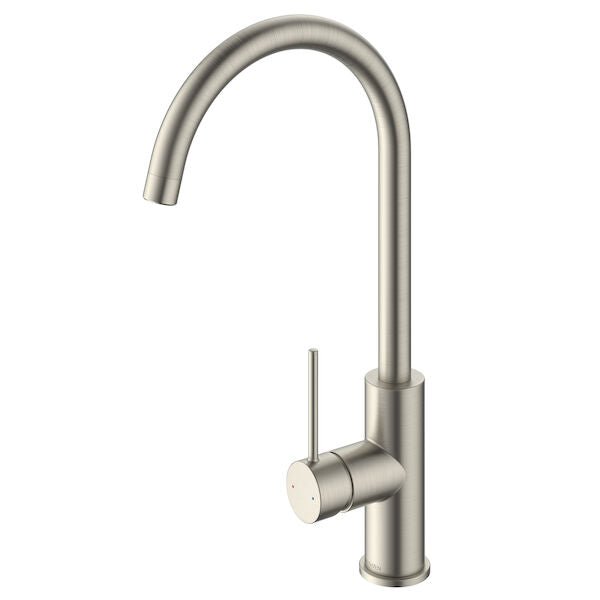 Minimalist MK2 Sink Mixer Goose Neck | Methven - Hera Bathware X Methven MNKGNNK | Brushed Nickel