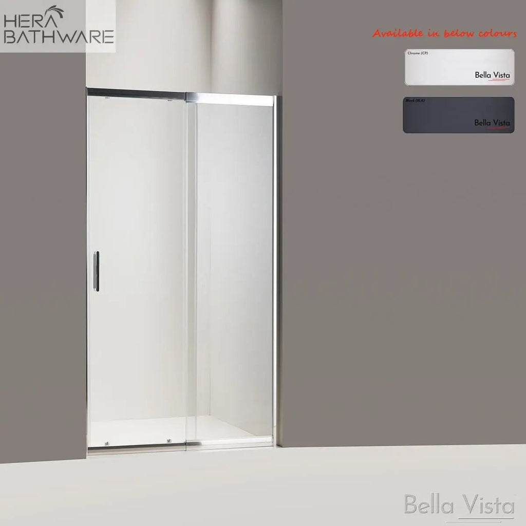 Miramar Sliding Semi Framed Shower Screen 1950mm – Front Only - Multiple Sizes - Hera BathwareChrome1100 - 1200mm