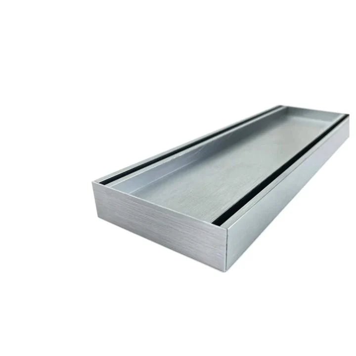 Muses Slimline Aluminium Tile Insert Floor Grate 21mm - Hera BathwareBrushed Silver100mm