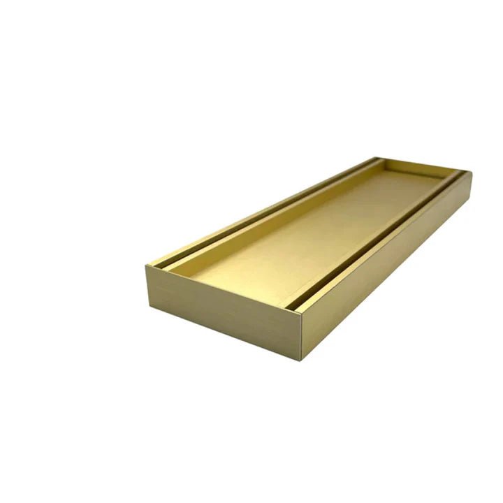 Muses Slimline Aluminium Tile Insert Floor Grate 21mm - Hera BathwareBrushed Yellow Gold100mm