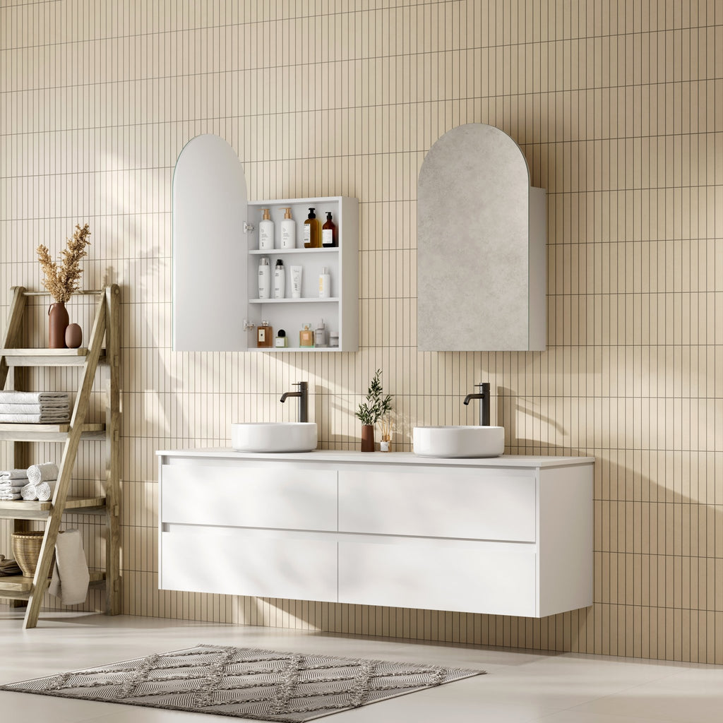 Nami Arch Shape Shaving Cabinet - Hera BathwareTimber Look