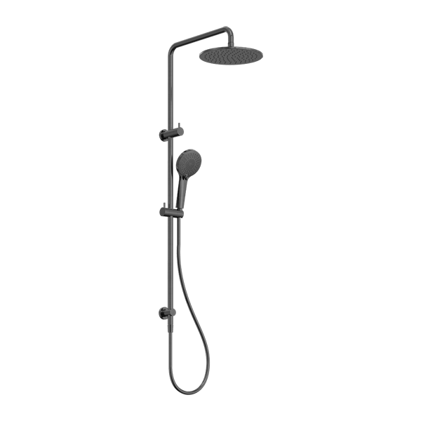 NEW ROUND Twin Shower Set | Nero - Hera BathwareGun Metal