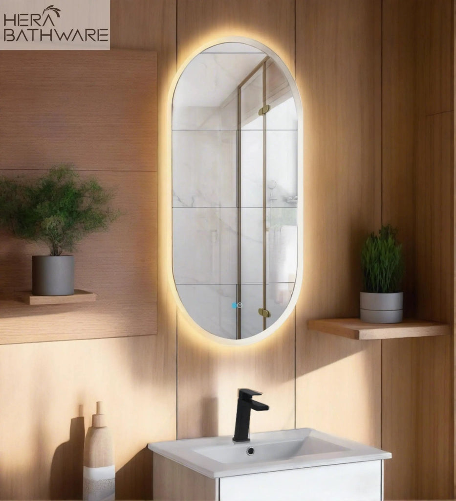 NIK Oval Frosted edge Frame - Less LED Mirror - Hera BathwareNo Frame