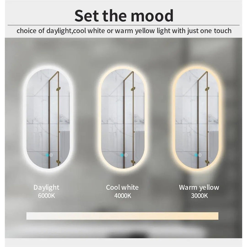 NIK Oval LED Mirror - Brushed Gold - Hera BathwareBrushed Gold