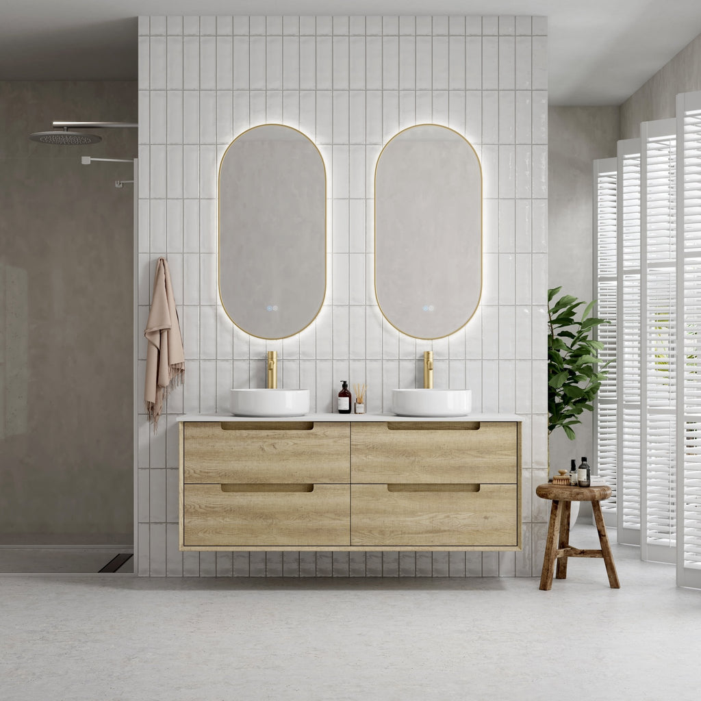 NIK Oval LED Mirror - Brushed Gold - Hera BathwareBrushed Gold